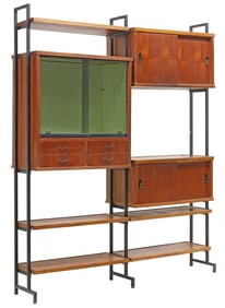 ITALIAN MID-CENTURY MODERN TEAK MODULAR WALL UNIT