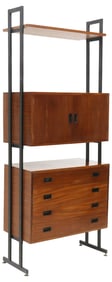 ITALIAN MID-CENTURY MODERN MODULAR TEAK BOOKCASE