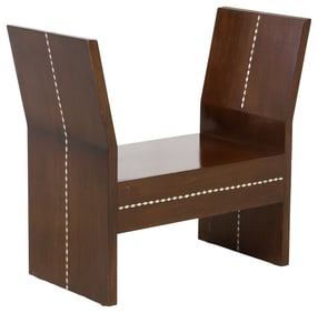 MODERNIST MAHOGANY BENCH WITH MOTHER-OF-PEARL INLAY