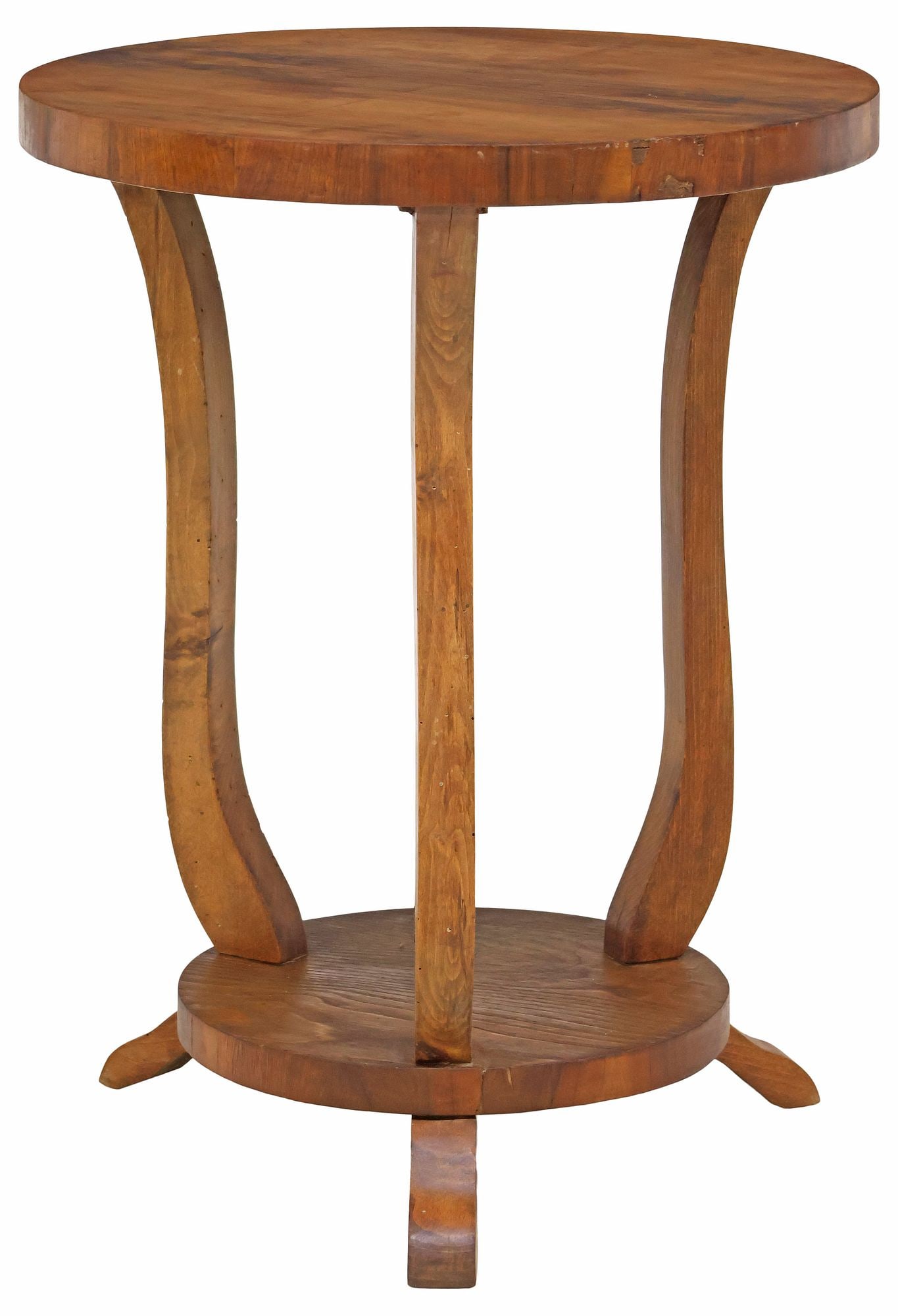 ART DECO PERIOD CIRCULAR TOP WALNUT SIDE TABLE (1 of 3)