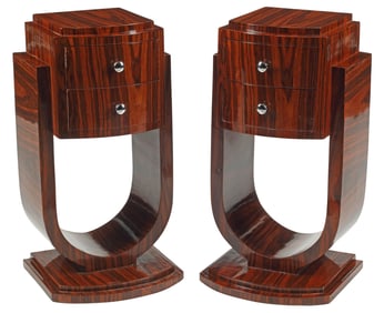 (2) ART DECO STYLE TWO-DRAWER NIGHTSTANDS