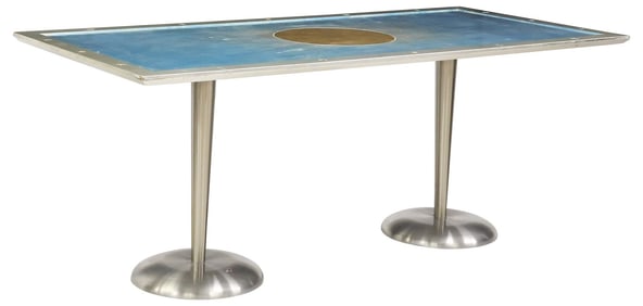 CONTEMPORARY ITALIAN PARCEL-GILT & PAINTED COSMOLOGICAL DINING TABLE
