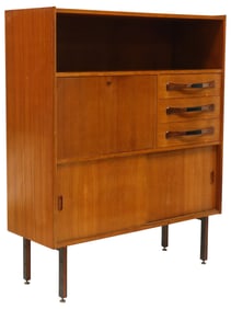 ITALIAN MID-CENTURY MODERN TEAK FALL FRONT CABINET