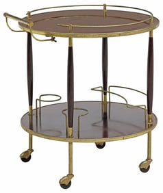 FRENCH MAHOGANY BAR CART/ SERVICE TROLLEY