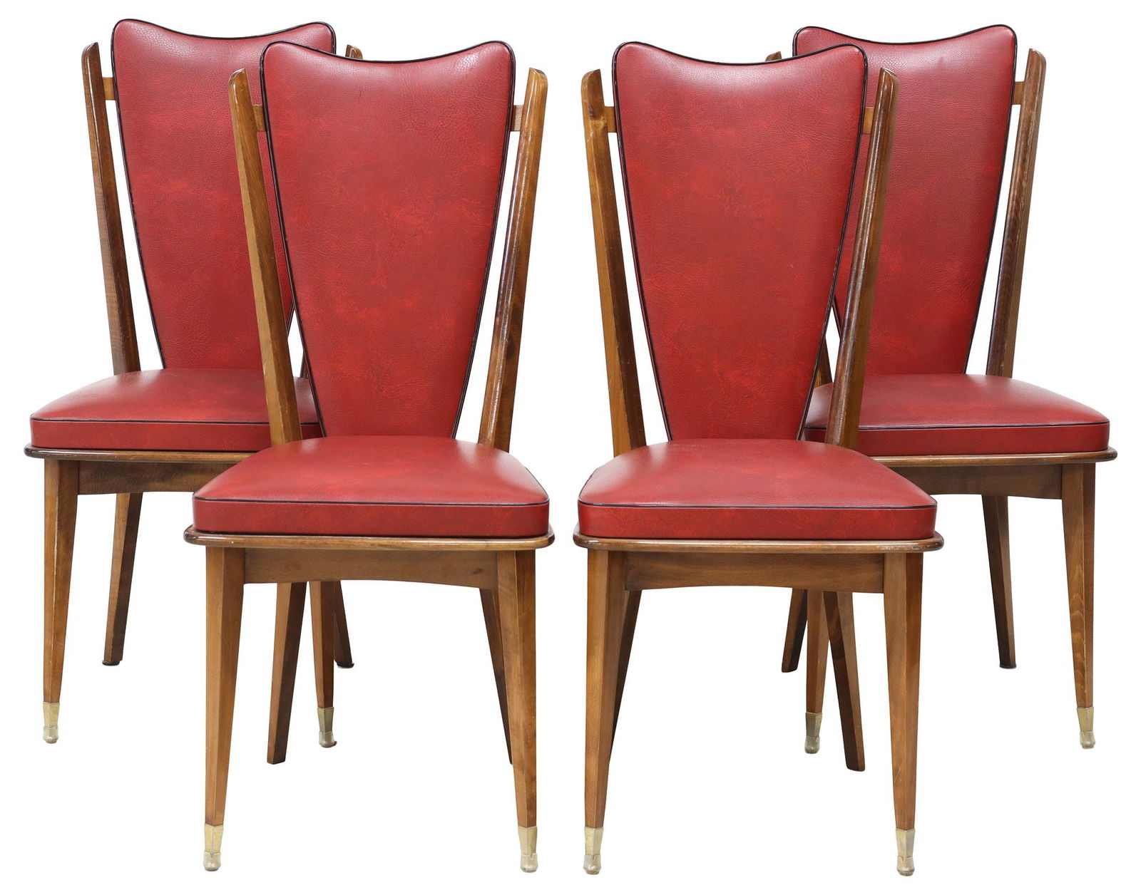 (4) FRENCH ART DECO UPHOLSTERED DINING CHAIRS (1 of 3)