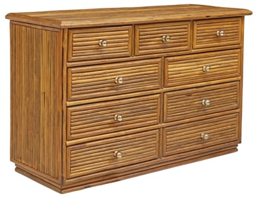 VINTAGE SPLIT REED BAMBOO DRESSER
