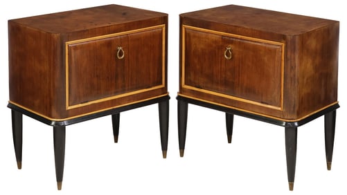 (2) ITALIAN MID-CENTURY MODERN ROSEWOOD BEDSIDE CABINETS