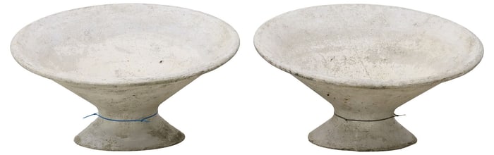 (2) MANNER OF WILLY GUHL MODERNIST OFF-KILTER PLANTERS