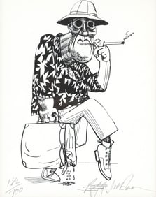 RALPH STEADMAN (B.1936) PRINT OF HUNTER S. THOMPSON 'GONZO'