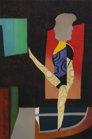 MAX PAPART (1911-1994) COLOR AQUATINT, HELLO BROADWAY, 52" X 36.5"