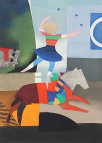 MAX PAPART (1911-1994) AQUATINT ETCHING, CIRCUS RIDER, 44.5" X 32"