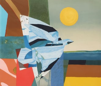 MAX PAPART (1911-1994) CUBIST LITHOGRAPH, BIRD IN FLIGHT