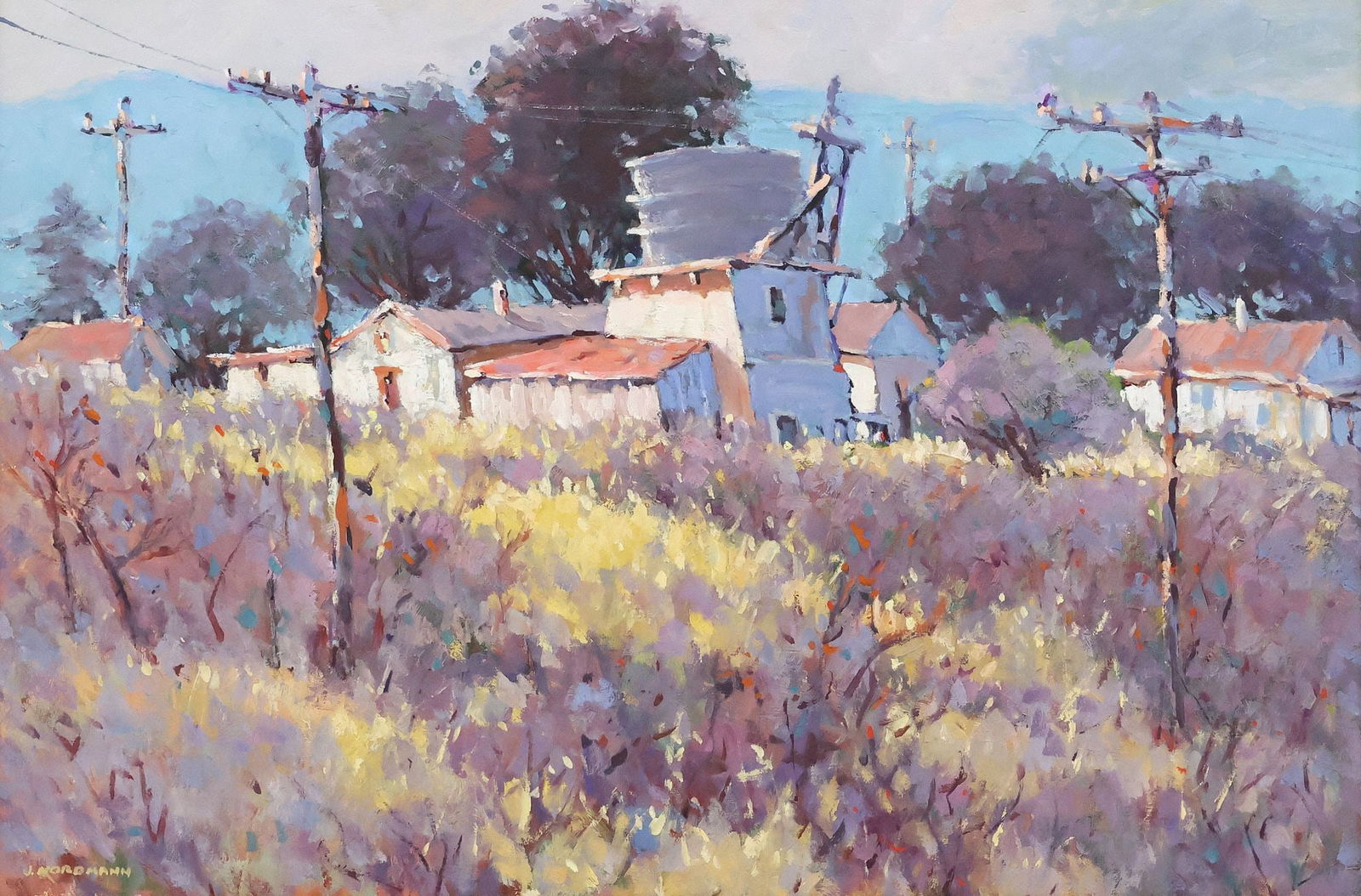 JOSEPH NORDMANN (1922-2015) MODERNIST CITYSCAPE, 'IN OLD SALINAS' (1 of 5)
