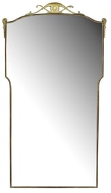 ITALIAN ART DECO PATINATED & GILT METAL WALL MIRROR