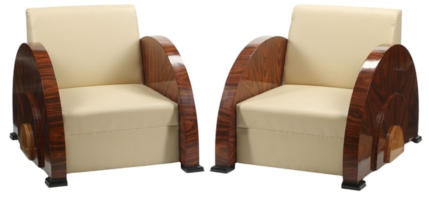 (2) ART DECO STYLE CLUB CHAIRS