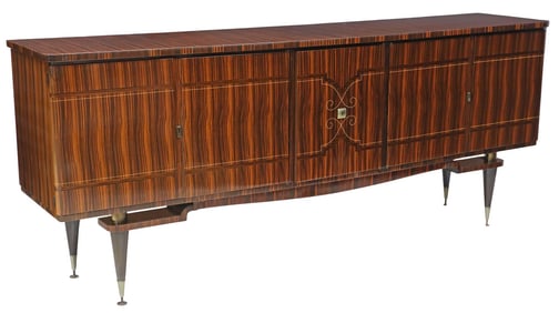 FRENCH MID-CENTURY MODERN MACASSAR EBONY VENEER SIDEBOARD