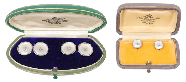 ESTATE GEBRUDER FRIEDLANDER RETAILED 14KT GOLD MEN'S DRESS SET