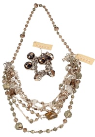 (2) ESTATE STEPHEN DWECK STERLING & SMOKY QUARTZ JEWELRY SUITE