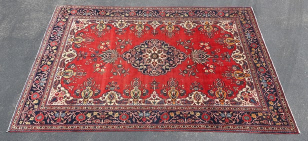 HAND-TIED PERSIAN TABRIZ KHOI RUG, 12'3" X 8'10"