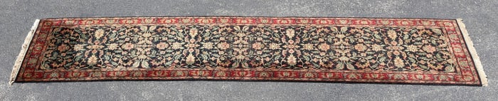 HAND-TIED TABRIZ RUNNER, INDIA, 13'2" X 2'8"
