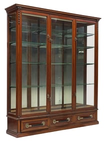ENGLISH VICTORIAN MAHOGANY STORE DISPLAY CABINET OR BOOKCASE