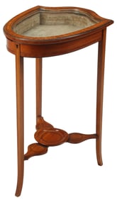 ENGLISH VICTORIAN SHIELD-FORM VITRINE TABLE