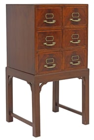 ENGLISH VICTORIAN MAHOGANY FILE DRAWERS ON STAND