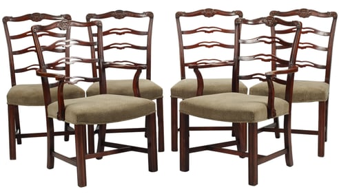 (6) GEORGE III STYLE MAHOGANY DINING CHAIRS