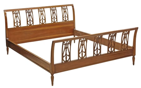 CHIPPENDALE STYLE CARVED MAHOGANY BED