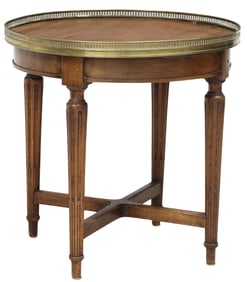 FRENCH LOUIS XVI STYLE BOUILLOTTE-TYPE MAHOGANY SIDE TABLE