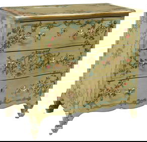 VENETIAN LOUIS XVI STYLE PARCEL GILT PAINT DECORATED COMMODE (1 of 5)