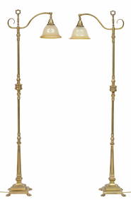 (2) CONTEMPORARY VICTORIAN STYLE BRASS 1-LIGHT FLOOR LAMPS (1 of 4)