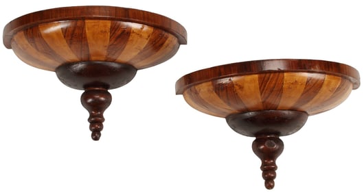 (2) REGENCY STYLE PARQUETRY WALL BRACKETS