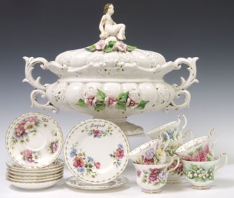 (17) ROYAL ALBERT 'FLOWER OF THE MONTH' PARTIAL TEA SERVICE & ITALIAN TUREEN