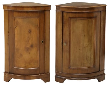 (2) PROVINCIAL WALNUT CORNER CUPBOARDS