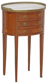 FRENCH LOUIS XVI STYLE MARBLE-TOP SIDE TABLE