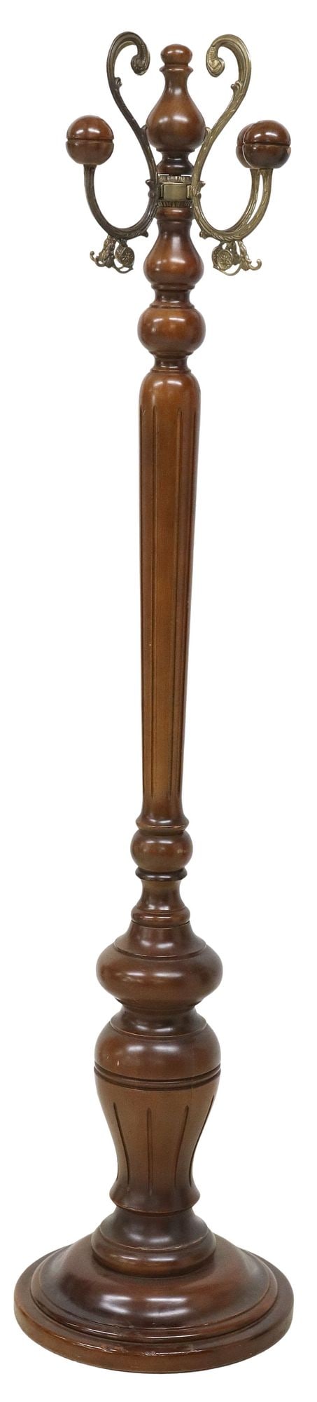 ITALIAN GILT METAL & TURNED WOOD STANDING HALL TREE (1 of 3)