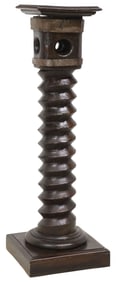 FRENCH WINE PRESS SCREW MOUNTED AS A PEDESTAL