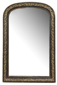 FRENCH LOUIS XVI STYLE PARCEL-GILT & PAINTED WALL MIRROR