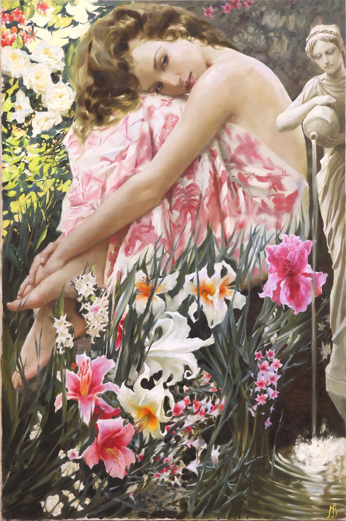 SLAVA MORGUN (RUSSIAN, B.1982) PAINTING, 'THE GAZE OF BEAUTY,' 31.5" X 47.25" (1 of 5)