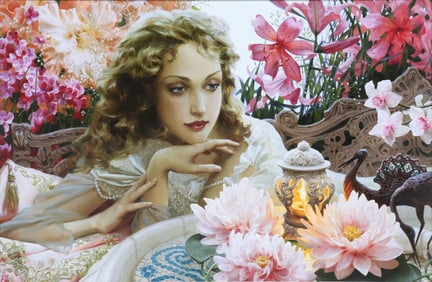 KATYA MORGUN (B.1982) 'PINK LOTUS FLOWERS' 31.5" X 47.25"