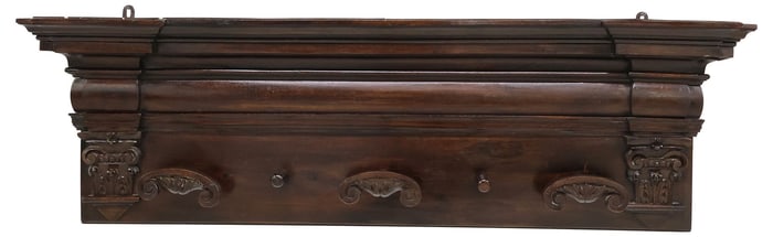 ITALIAN RENAISSANCE REVIVAL WALL-MOUNTED COAT RACK