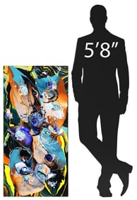 PETRONELLA GREER (B.1945) PAINTING, 'THE PROUST EFFECT,' 48" X 24"