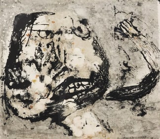 GEORGE MCNEIL (1908-1995) COLOR LITHOGRAPH, ABSTRACT EXPRESSIONIST FACE