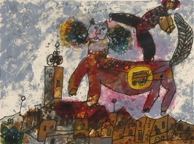 THEO TOBIASSE (1927-2012) LITHOGRAPH, 'JE NE TROUVE PLUS AU CIEL'