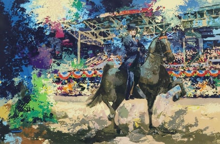 WAYLAND MOORE (B.1935) EQUESTRIAN SERIGRAPH 'GRANDSTAND'