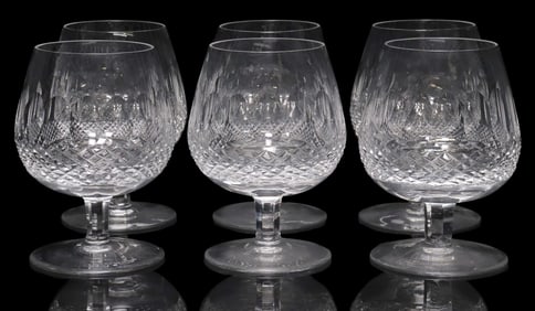 (6) WATERFORD 'COLLEEN' CUT CRYSTAL LARGE BRANDY GLASSES