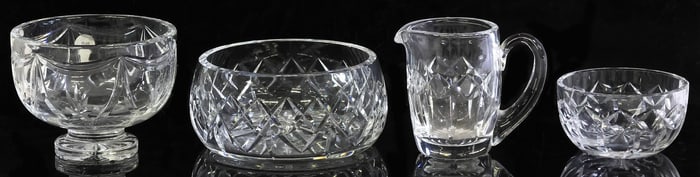 (4) WATERFORD CUT CRYSTAL 'KERRY' & ROSETTE TABLE ARTICLES