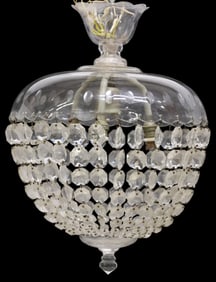 ITALIAN CRYSTAL & GLASS 4-LIGHT CHANDELIER