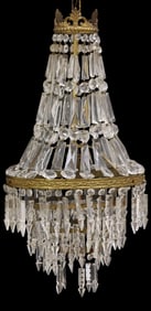 ITALIAN EMPIRE STYLE SAC-A-PEARL 1-LIGHT CRYSTAL CHANDELIER